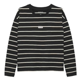 Calvin Klein Bluse - Stripe - CK Black/Whitecap Gray