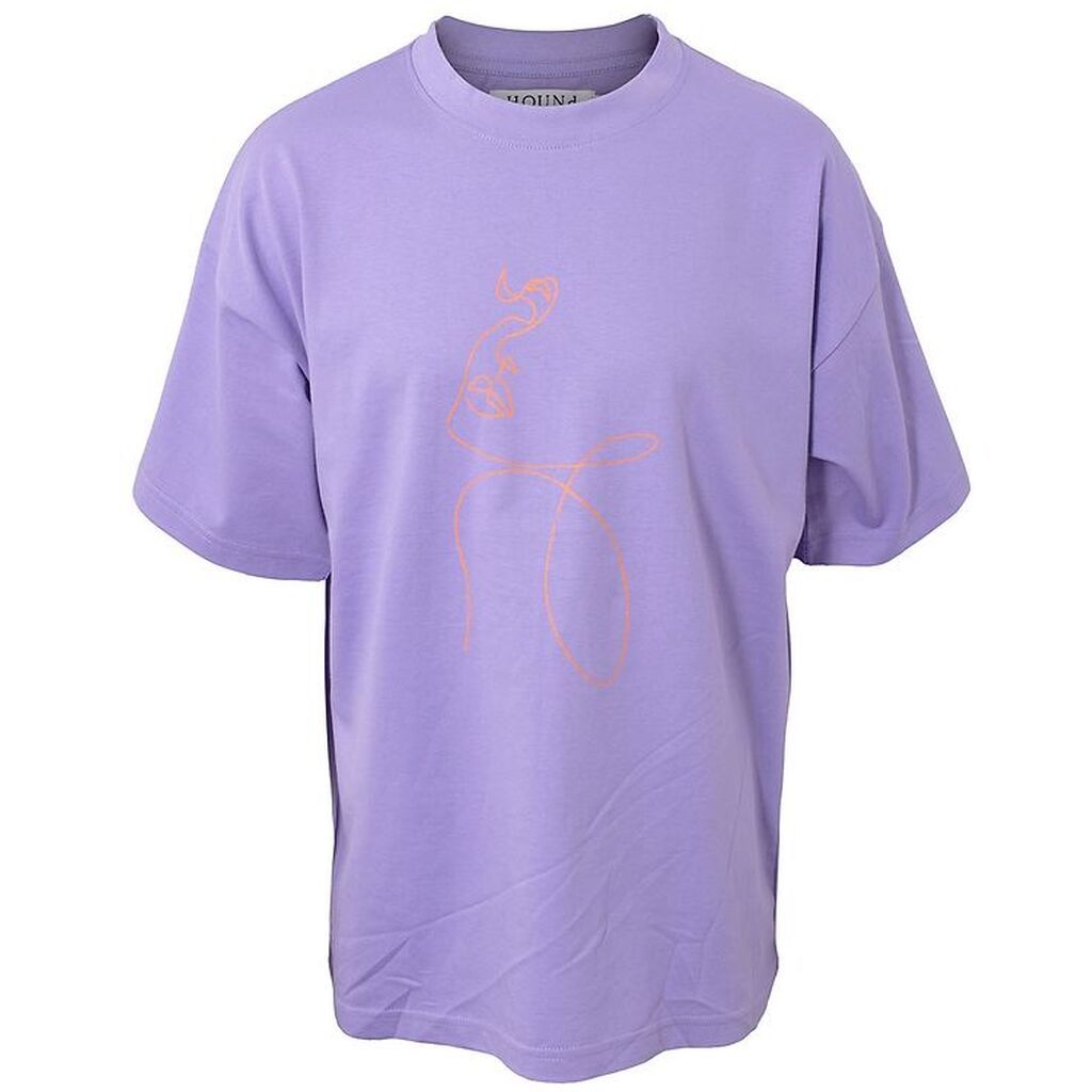 Hound T-shirt - Oversized - Lilac m. Print
