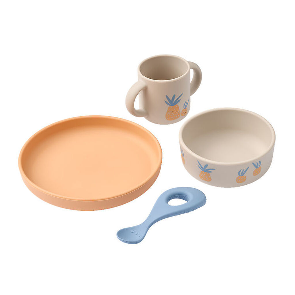 Liewood Spisesæt - Silikone - Vivi - 4 dele - Pineapple/Sandy
