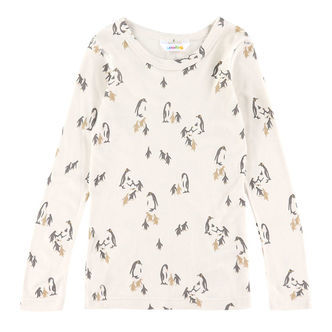 Joha Bluse - Viskose/Bambus - Lys Beige m. Print