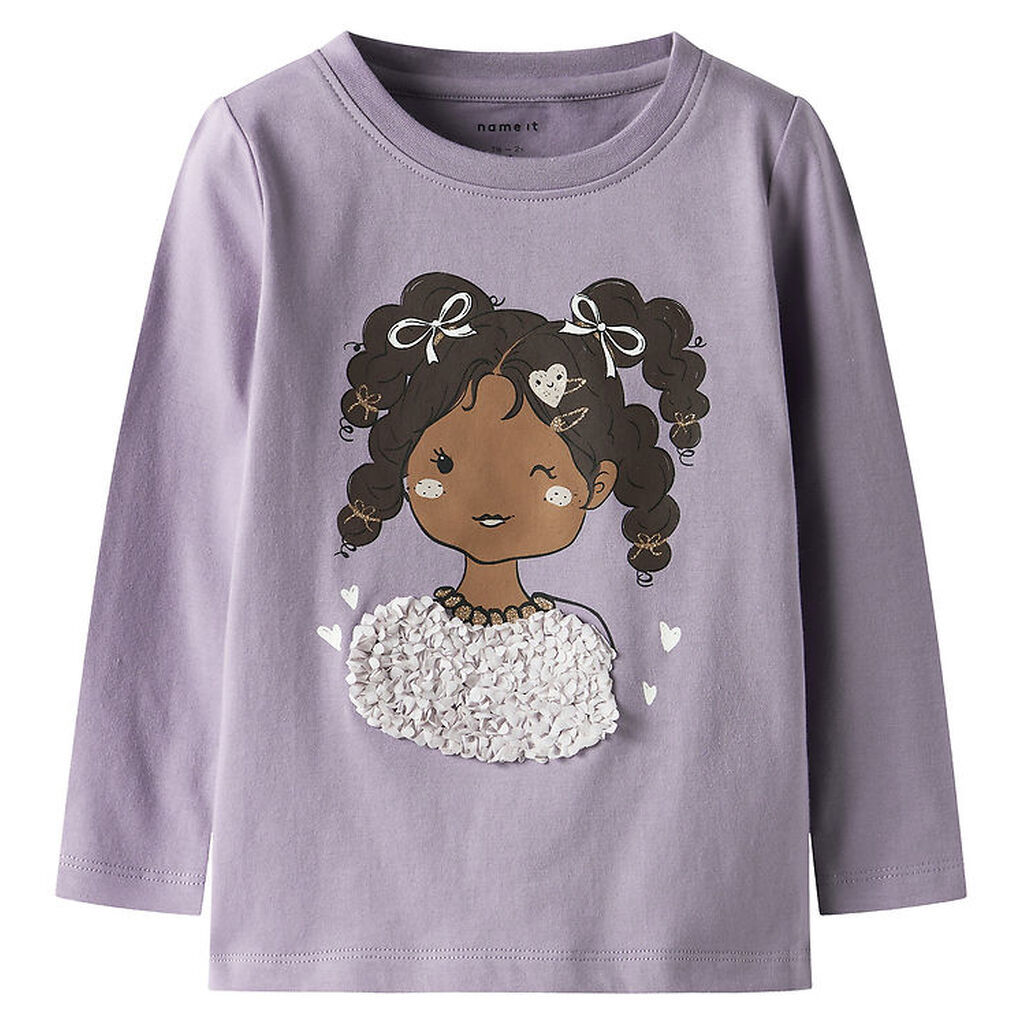Name It Bluse - NmfTelia - Lavender Gray m. Print