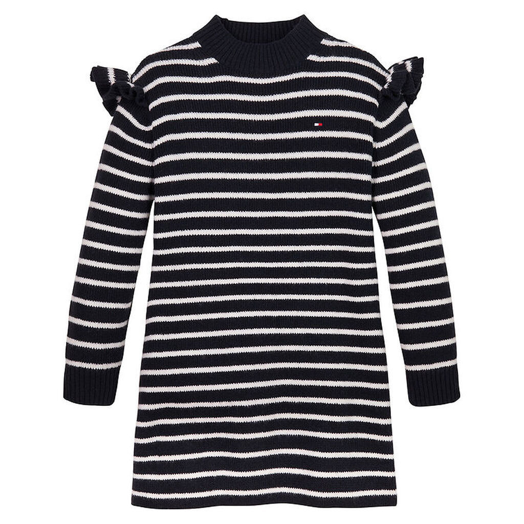 Tommy Hilfiger Kjole - Strik - Ruffle Skater - Desert Sky Stripe