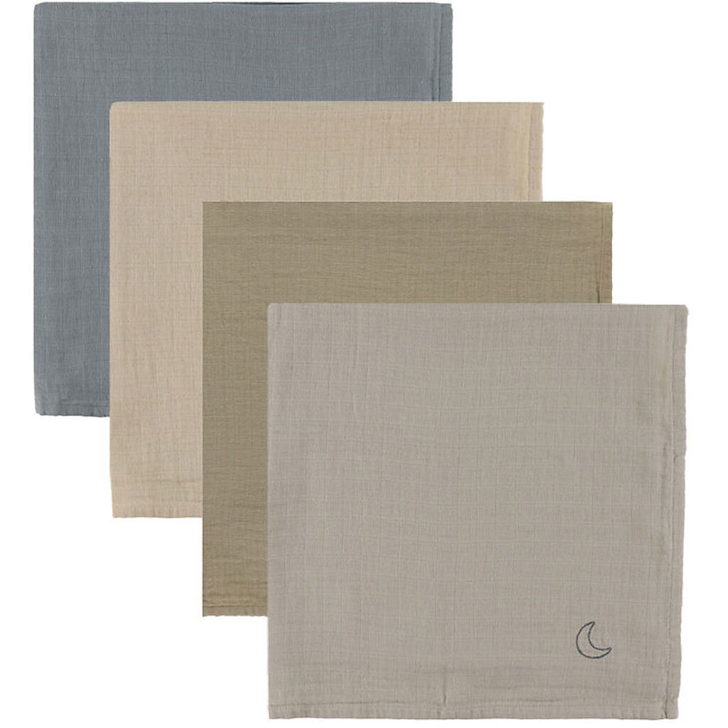 Moonboon Stofbleer - Musselin - 4-pak - Blue Mix