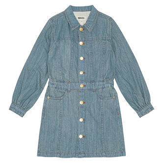 Molo Kjole - Chaya - Washed Denim Blue