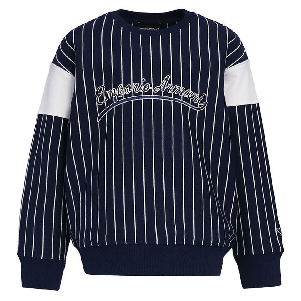 Emporio Armani Sweatshirt - Navy/Hvidstribet