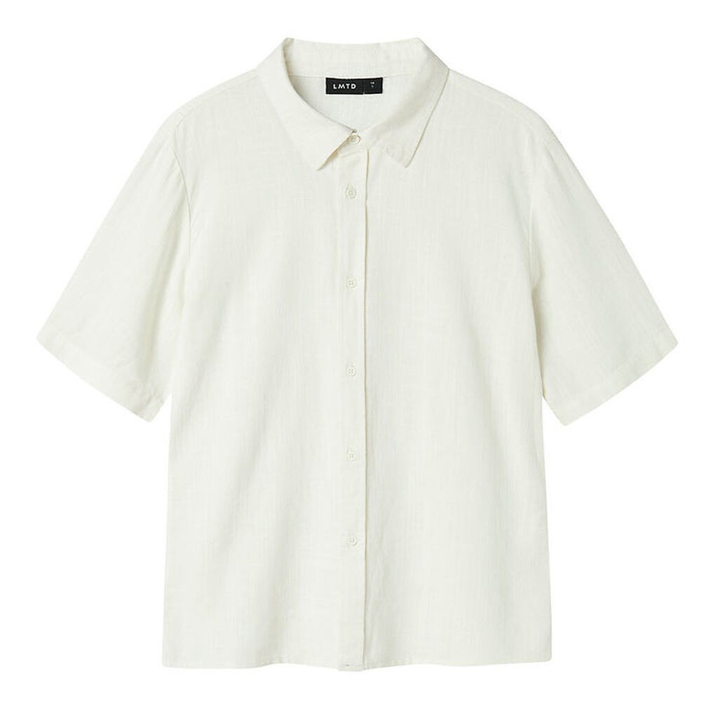 LMTD Skjorte - NlnFinen - Viskose/Hør - White Alssum