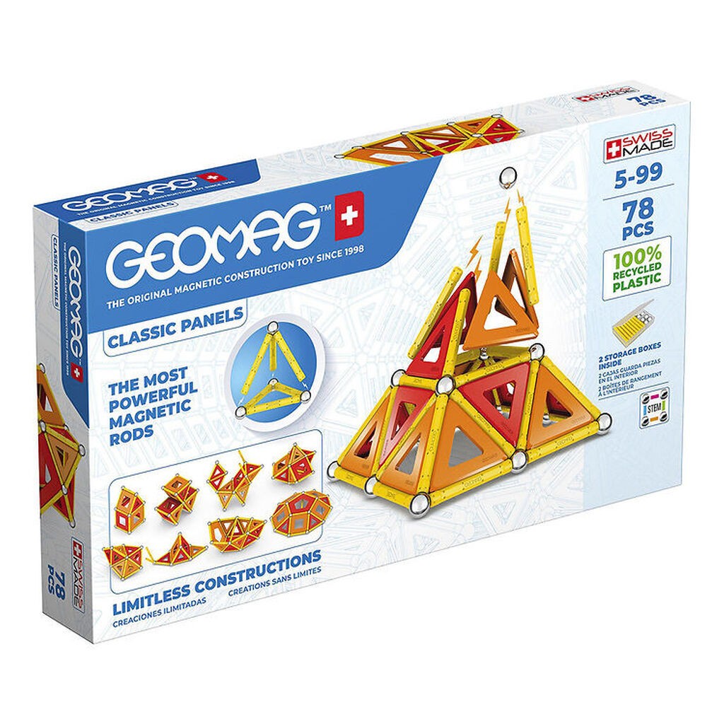 Geomag Magnetsæt - Classic Panels Recycled - 78 Dele