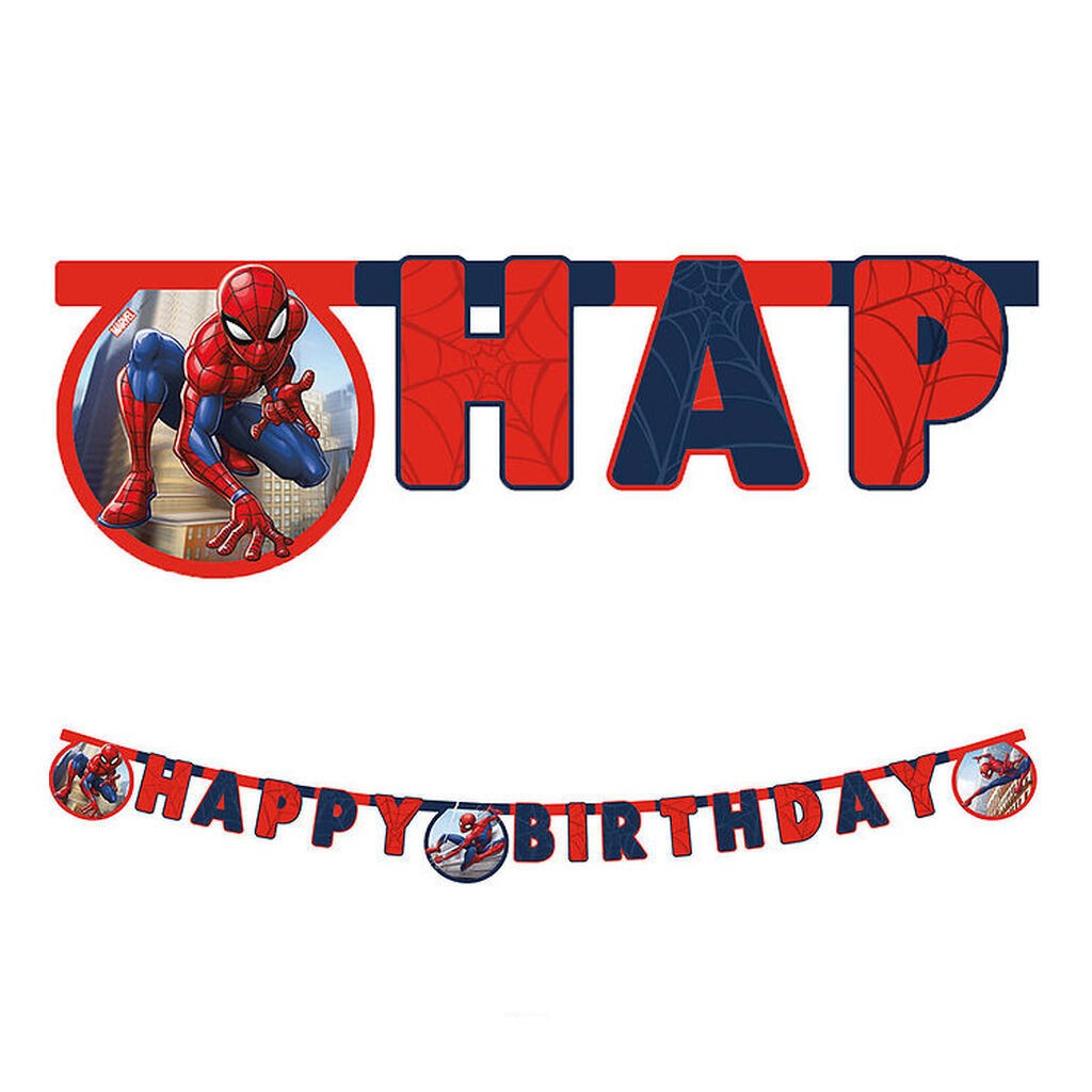 Decorata Party Happy Birthday Banner - Spider-Man Crime Fighter