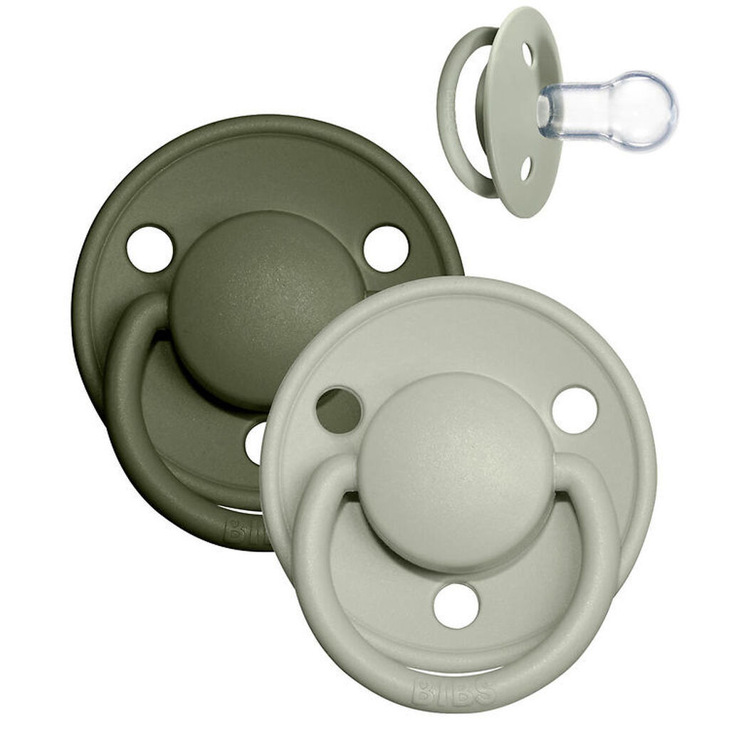 BIBS De Lux Sutter - 2-pak - Rund- Sage/Hunter Green