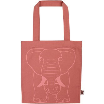 DYR-Cph Shopper - Dyrshopper - Soft Pink m. Elefant