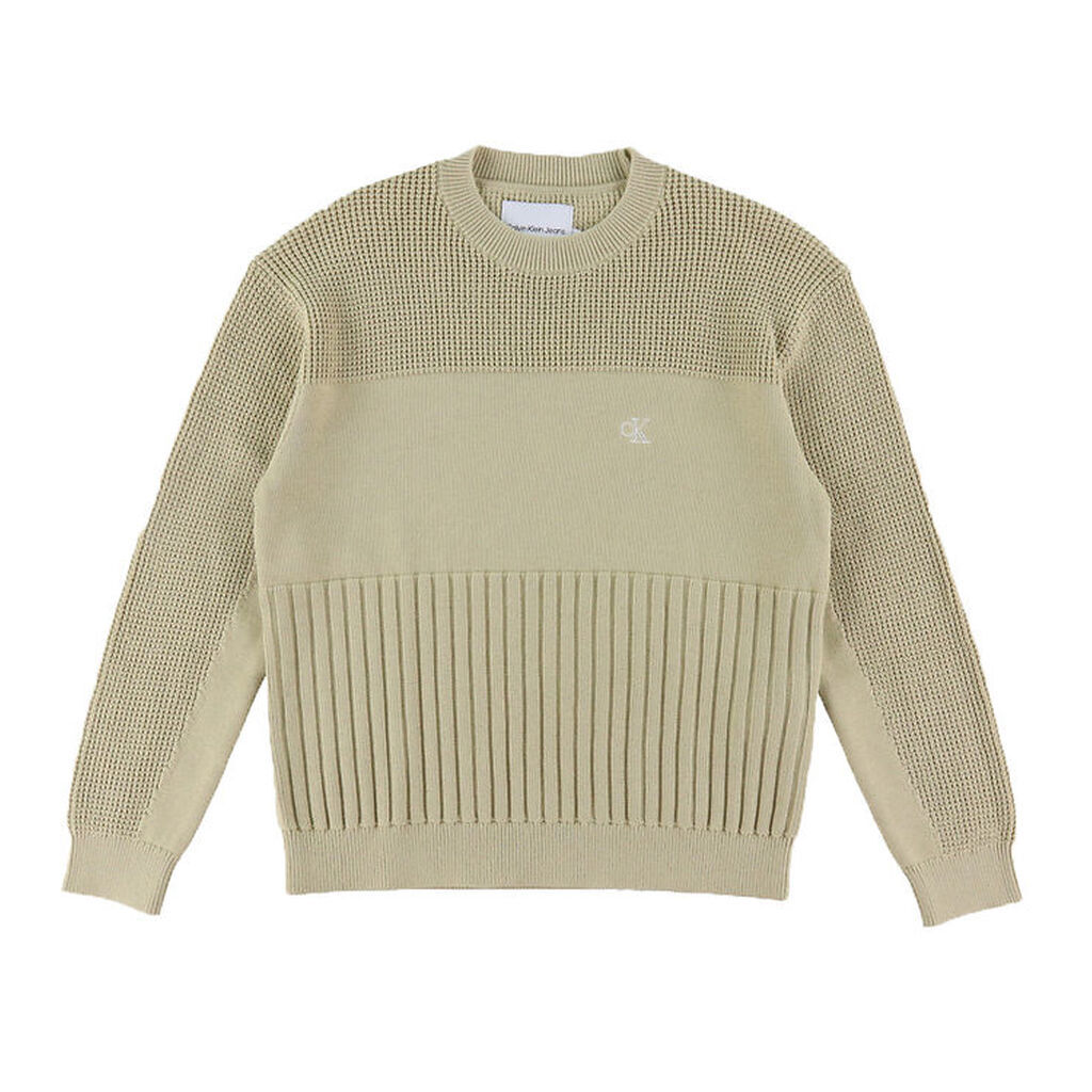 Calvin Klein Bluse - Strik - 3-Stitches Monogram - Pale Khaki