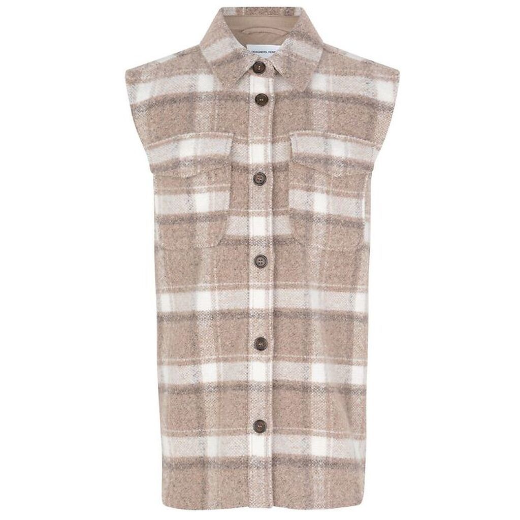 Designers Remix Vest - Uld/Polyester - G Jayden - Beige Check