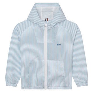 BOSS Jakke - Lyseblå/Hvidstribet