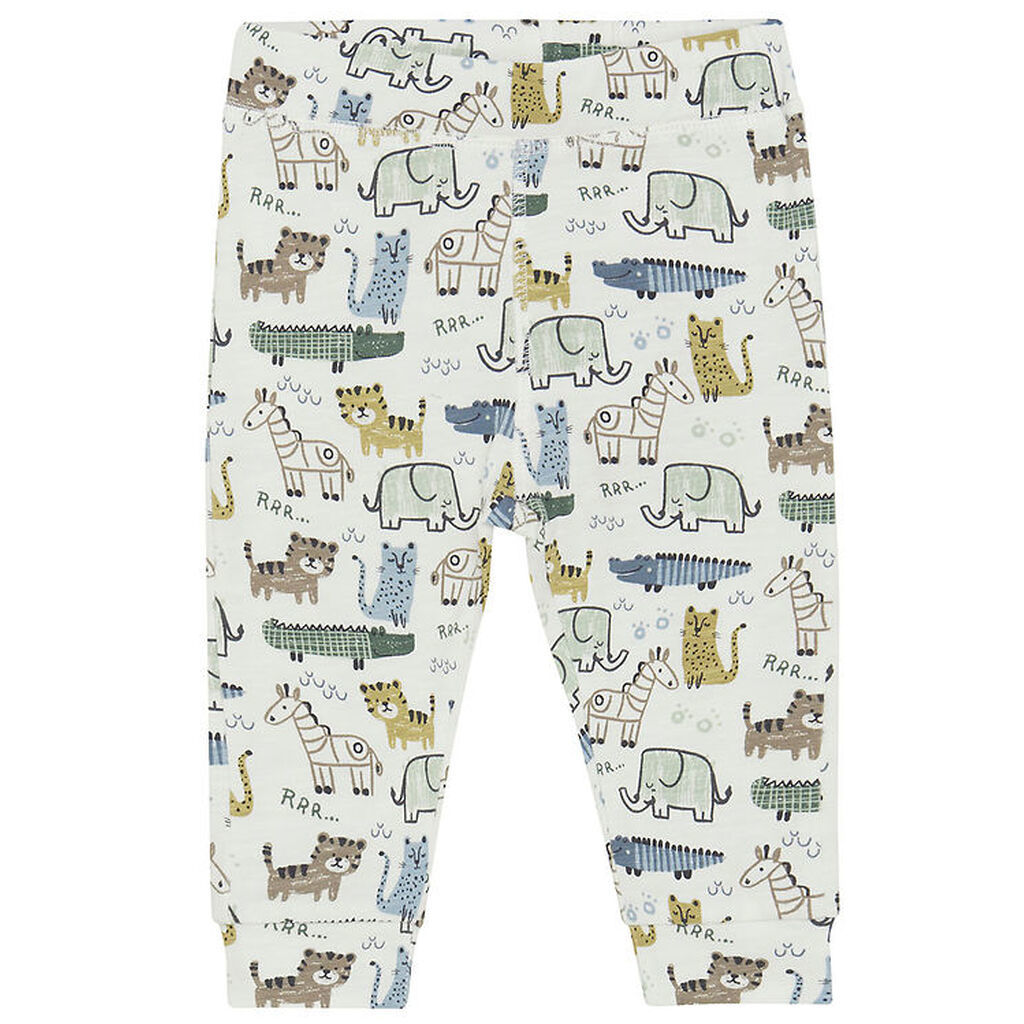 Minymo Bukser - Marshmallow White m. Dyr