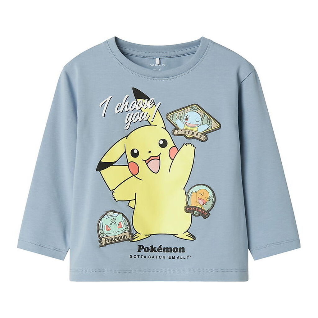 Name It Bluse - NmmJumbo - Pokémon - Dusty Blue