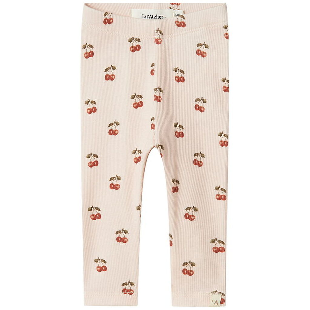 Lil Atelier Legging - Rib - Noos - NbfLavo - Silver Peony m. Kir