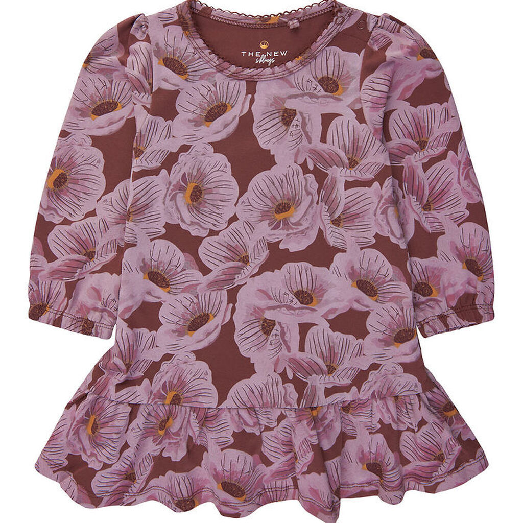 The New Siblings Kjole - TnsHaldora - Rose Brown m. Blomster