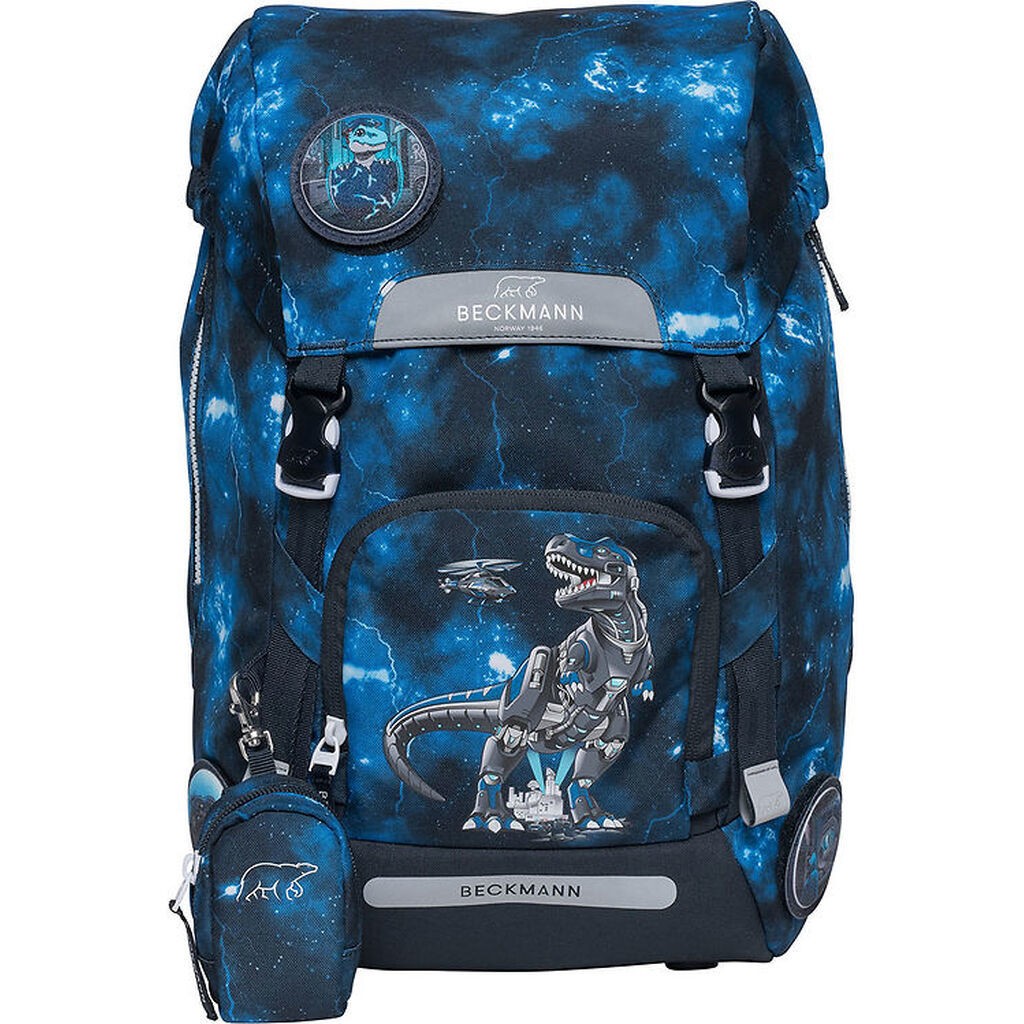 Beckmann Skoletaske - Classic Maxi - Tech Rex - Sort