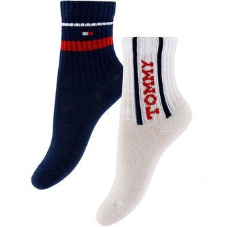 Tommy Hilfiger Strømper - 2-pak - Tommy Original/Hvid