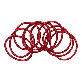 Little Wonders Hårelastikker - Rosa - 10-Pak - Red Glitter