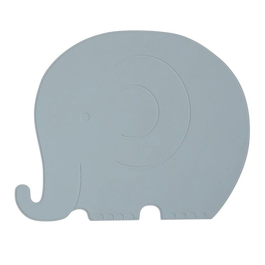 OYOY Dækkeserviet - Henry Elefant - Støvet Blå