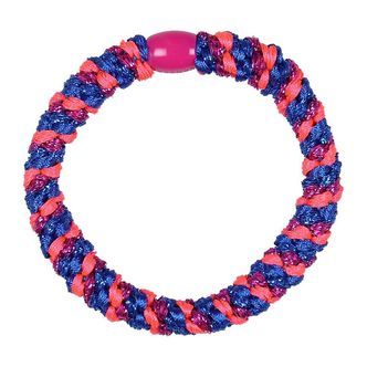 Kknekki Hårelastik - Elektrisk Blå/Pink Glimmer