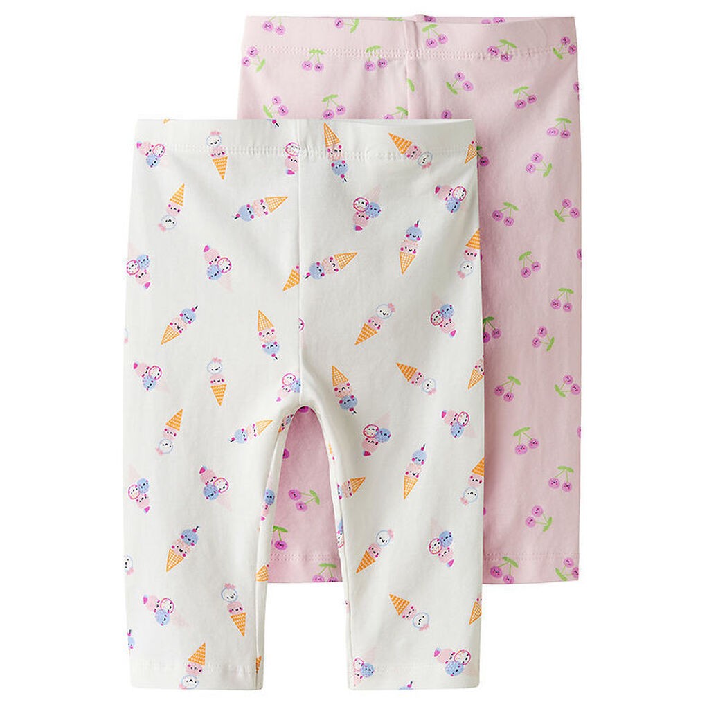 Name It Leggings - NmfVivian - 2-pak - Ballerina AOP/Bright Whit