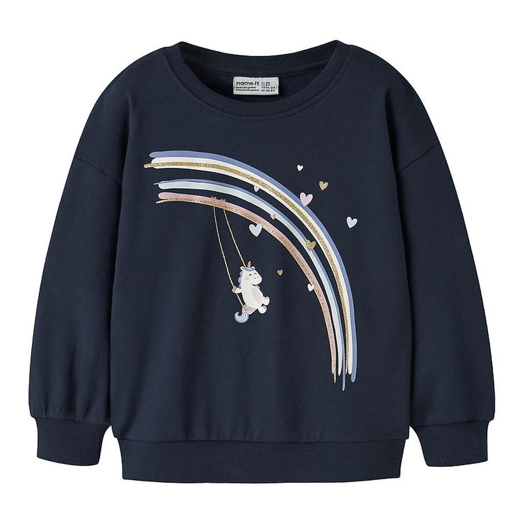 Name It Sweatshirt - NmfValona - Navy Blazer/Unicorn Rainbow