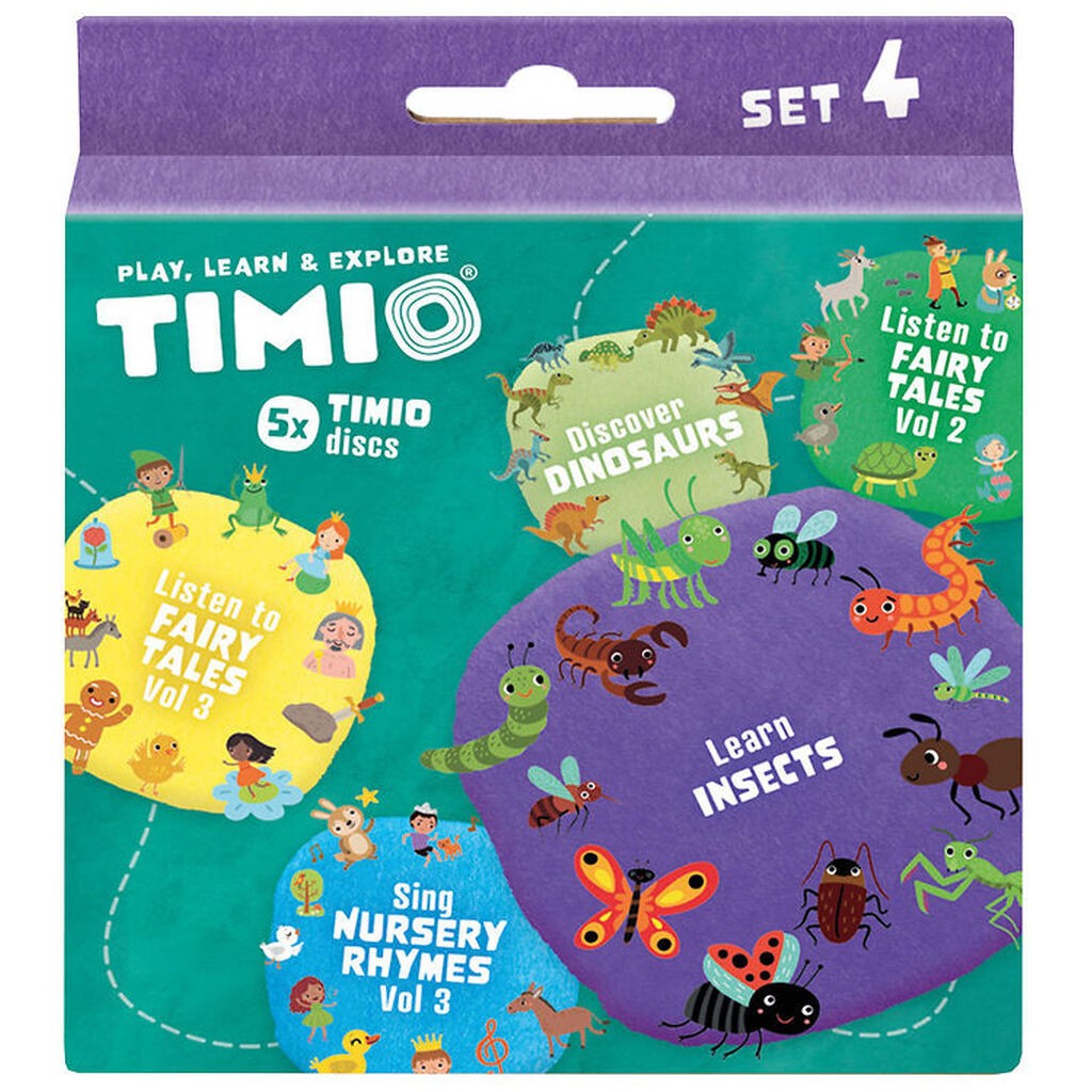 TIMIO Disksæt 4 - Børnesange, Eventyr, Dinosaurer og Insekter