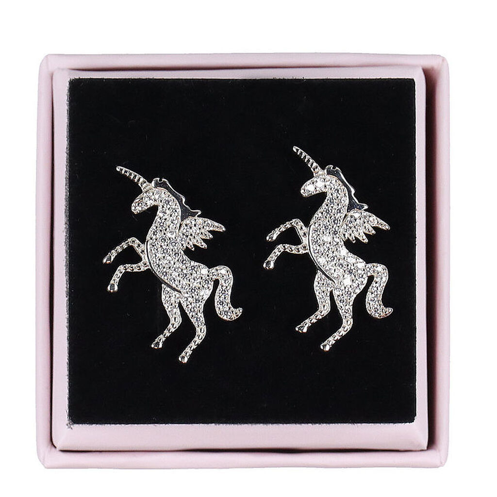 MillaVanilla Øreringe - Enhjørning - Sølv/Klar