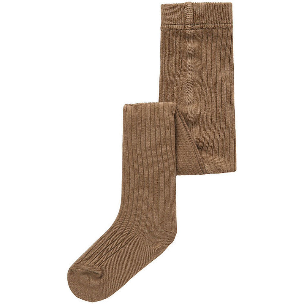 Lil' Atelier Strømpebukser - Noos - Rib - NmnIlso - Sepia Tint