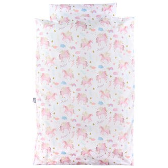 Nørgaard Madsens Sengetøj - Baby - Hvid m. enhjørning