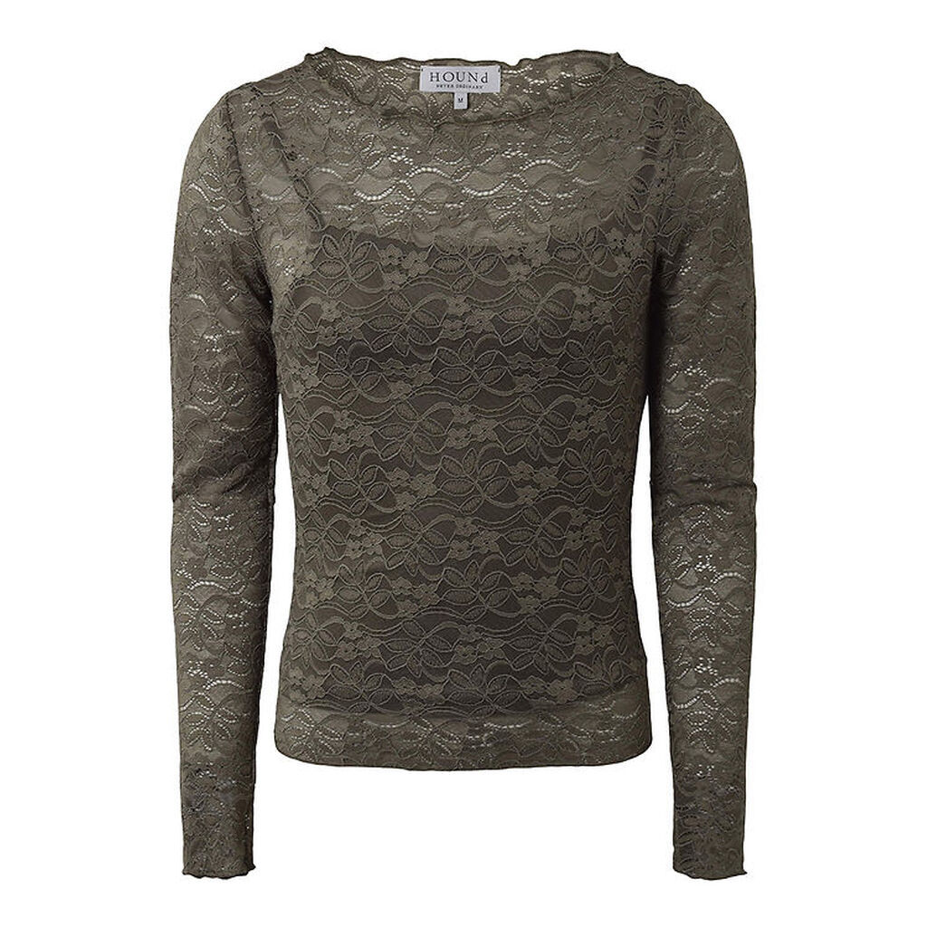 Hound Bluse - Lace Top - Army Green