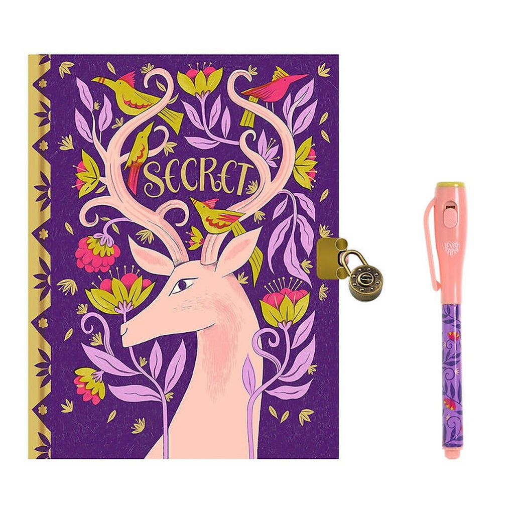 Djeco Dagbog m. Lås & Magisk Pen - Melissa Castrillon - Krondyr