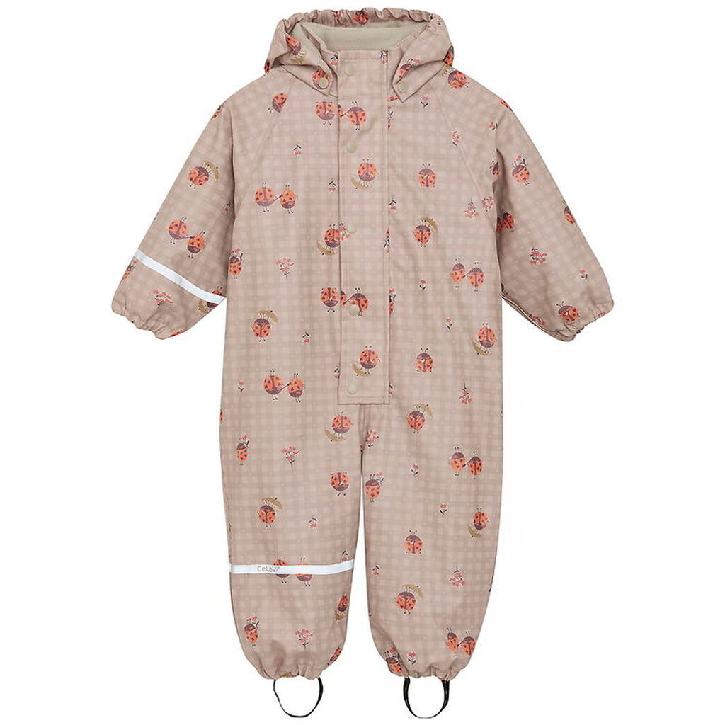 CeLaVi Regndragt m. Fleece - PU - Nasturtium m. Print