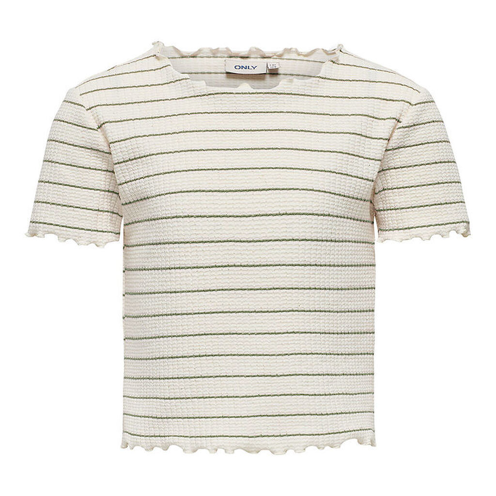 Kids Only T-shirt - Cropped - KogAnits - Antique White/Hedge Gre