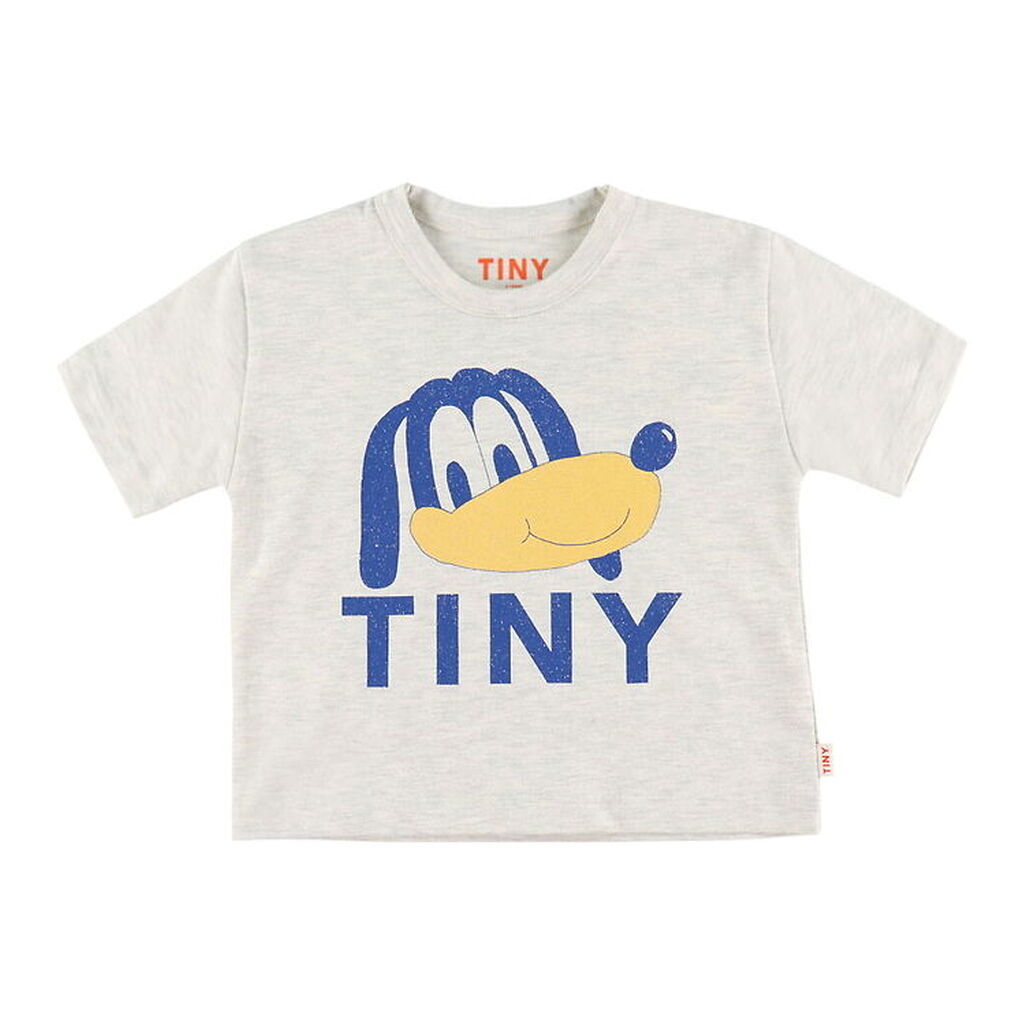 Tiny Cottons T-shirt - Dog Graphic - Light Cream Heather