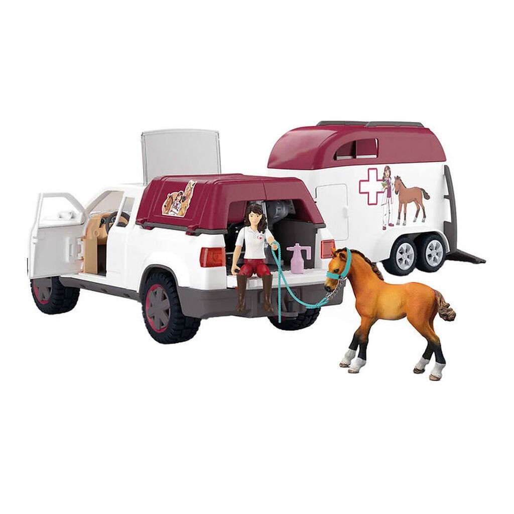 Schleich Horse Club - Mobil Dyrelæge m. Trailer - 42704 - 90 Del