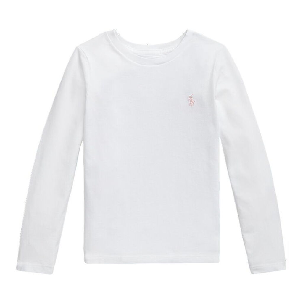 Polo Ralph Lauren Bluse - Hvid m. Rosa