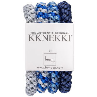 Kknekki Hårelastikker - 4-pak - Blå/Grå