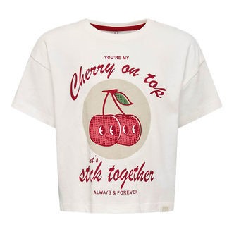Kids Only T-shirt - KogCharlotte Life - Cloud Dancer/Happy