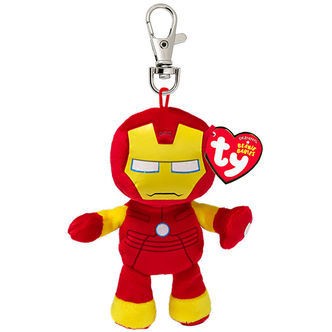 Ty Nøglering m. Bamse - Beanie Babies - 10 cm - Marvel Iron Man