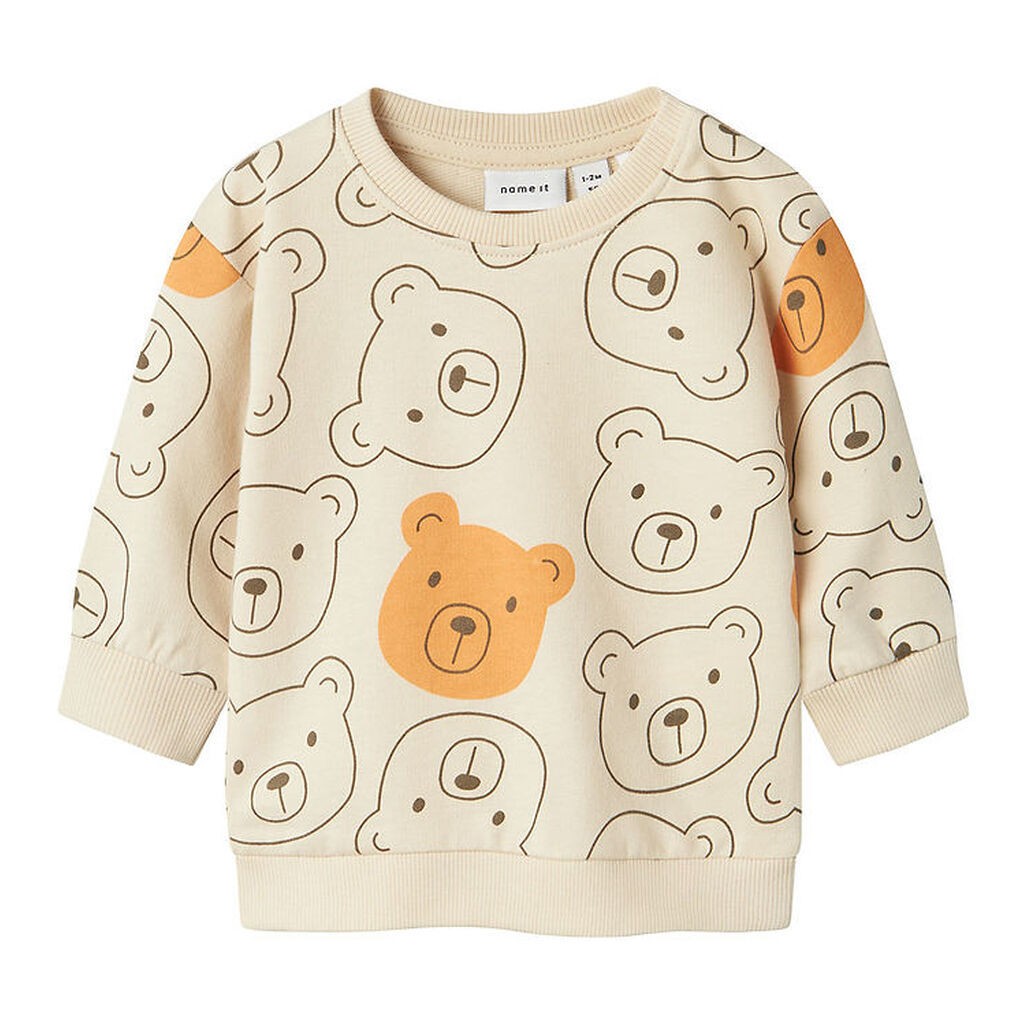 Name It Sweatshirt - NbnBare - Summer Sand m. Bjørne