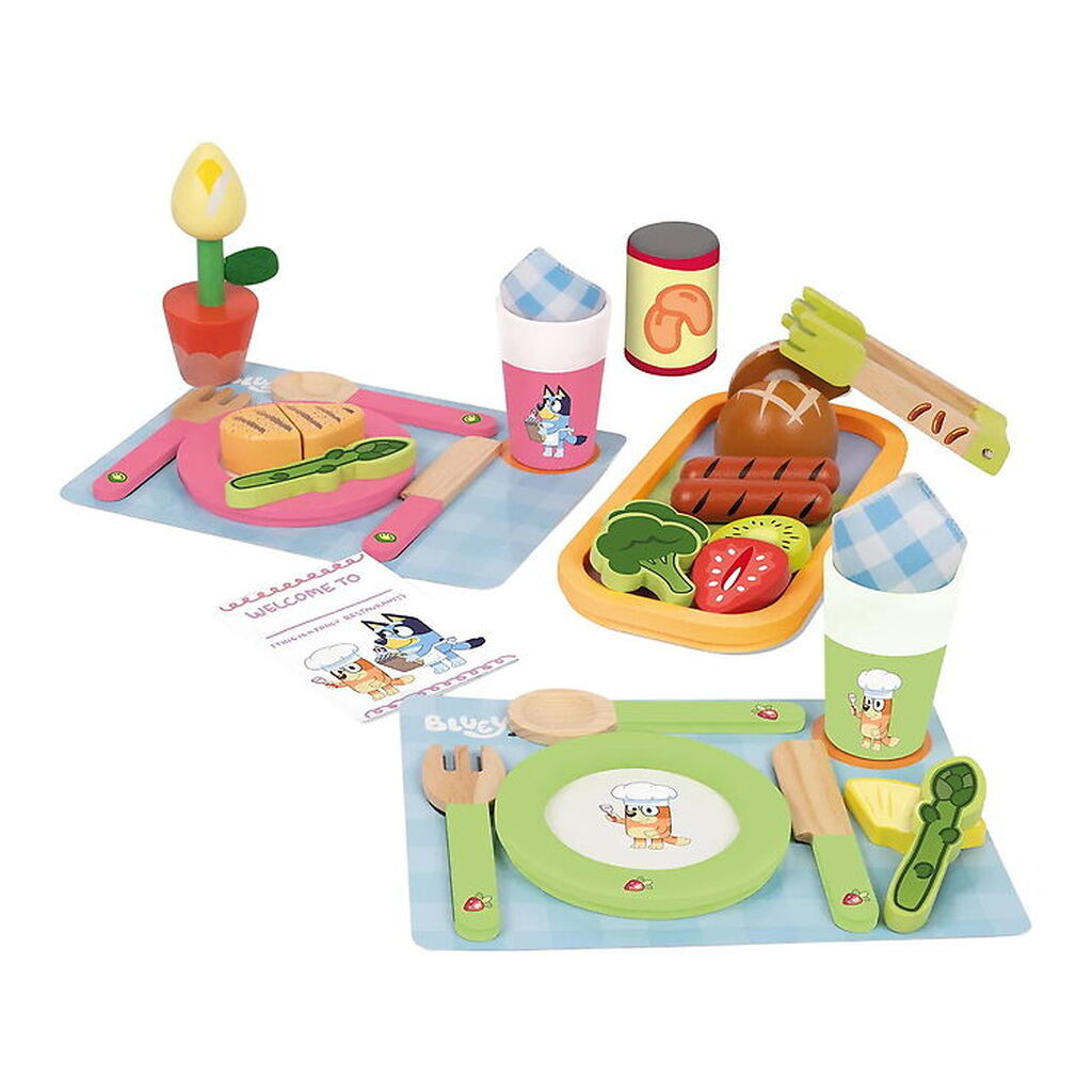 Bluey Legemad - Træ - 32 Dele - Dine With Bluey