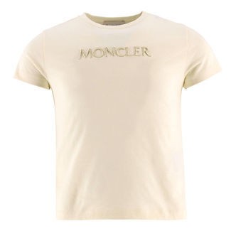 Moncler T-shirt - Cream m. Broderi