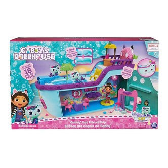 Gabby's Dollhouse Sæt - 18 Dele - Cat-Tastic Cruise Ship