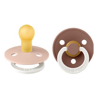 BIBS Colour Natsutter - Str. 2 - 2-pak - Rund - Blush/Woodchcuck