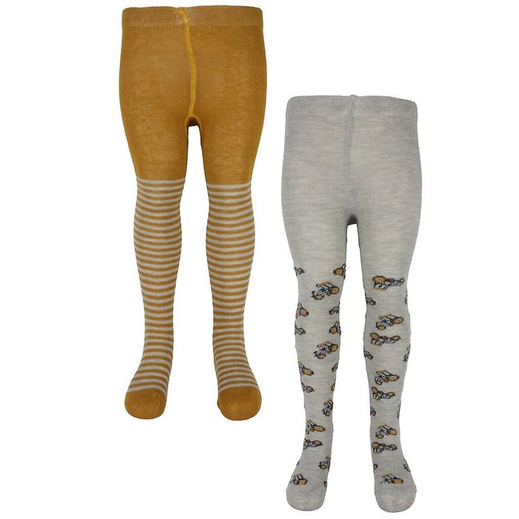 Minymo Baby Strømpebukser - 2-Pak - Light Grey Melange