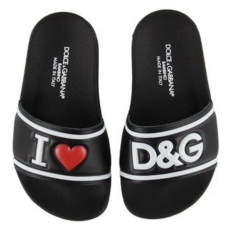 Dolce & Gabbana Badesandaler - Sort m. Print