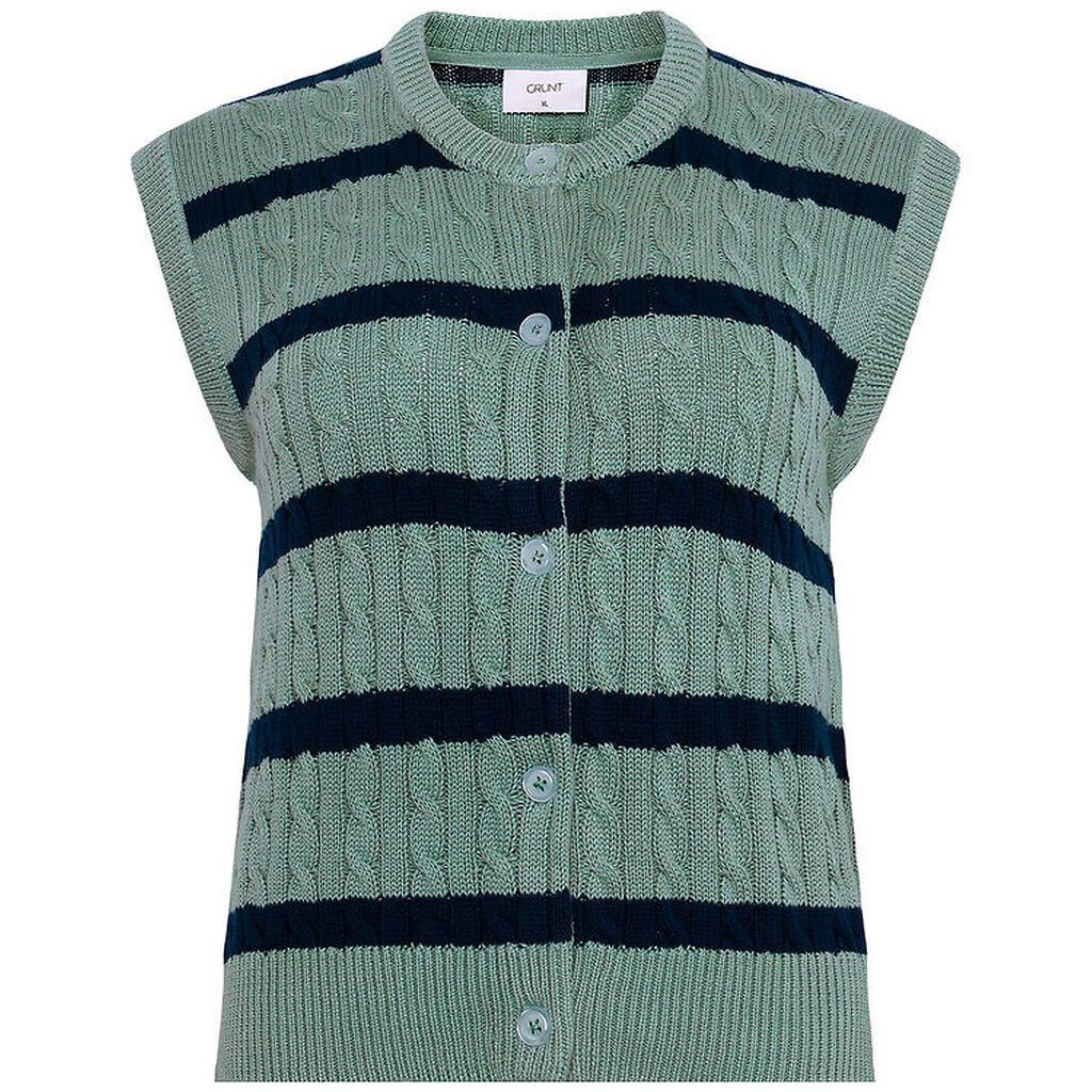 Grunt Vest - Strik - GrLine - Dust Green/Navy